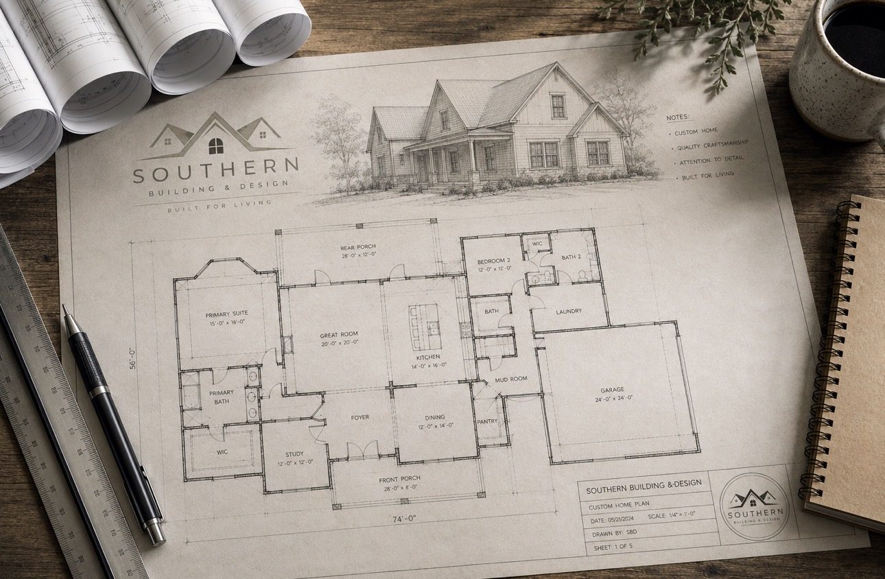 Custom home plan drawings